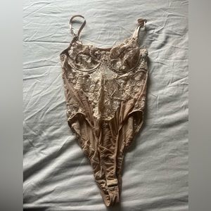 cream nude lace bodysuit fashion nova tic toc